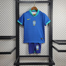 Conjunto Infantil Brasil Away 24/25 - Azul