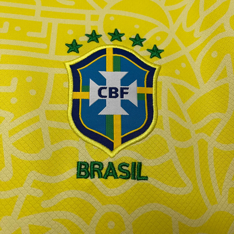 Camisa Brasil Feminina Home 24/25 - Amarela