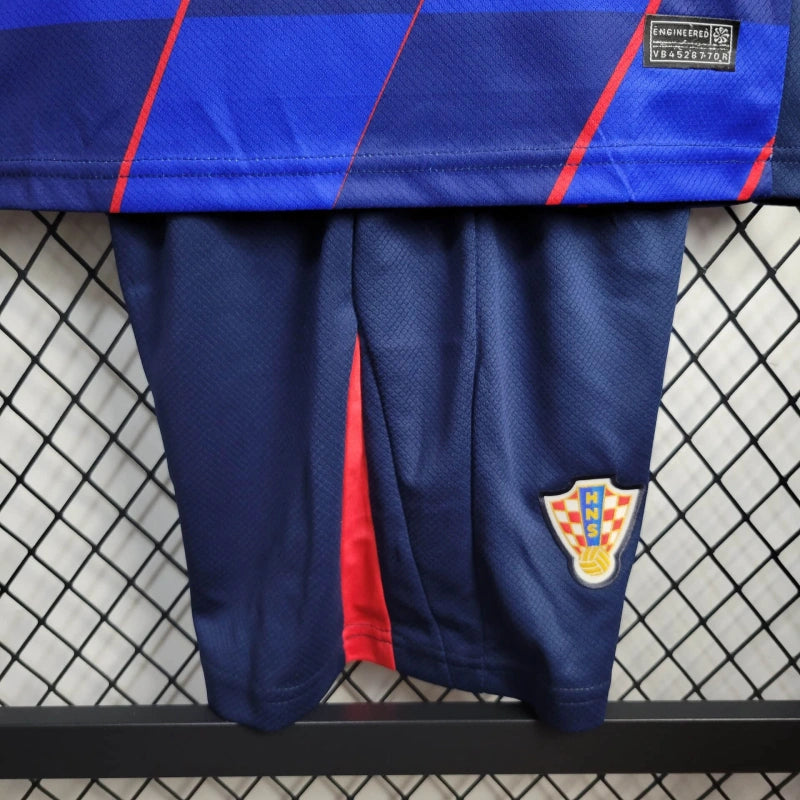 Conjunto Infantil Croácia Away 24/25 - Azul