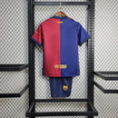 Conjunto Infantil Barcelona Home 24/25 - Azul e Vermelho