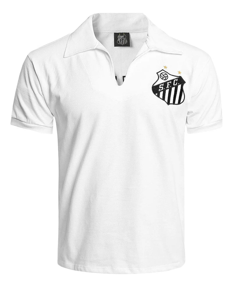 Camisa Santos Home 1960 Retrô - Branca e Preta