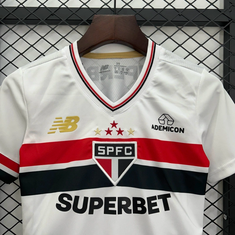 Conjunto Infantil São Paulo Home 24/25 - Branco