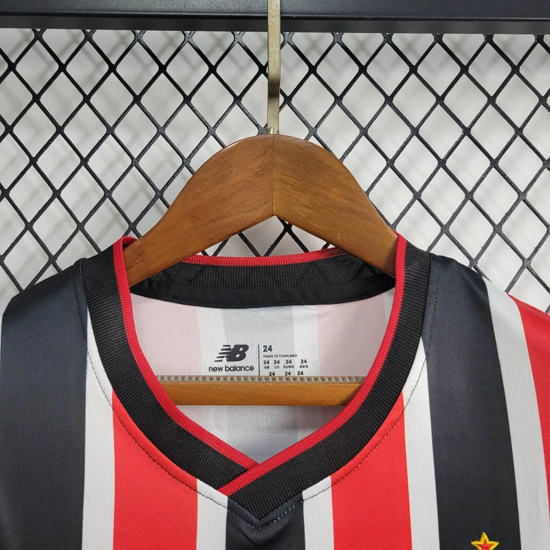 Conjunto Infantil São Paulo Away 24/25 - Preto e Vermelho