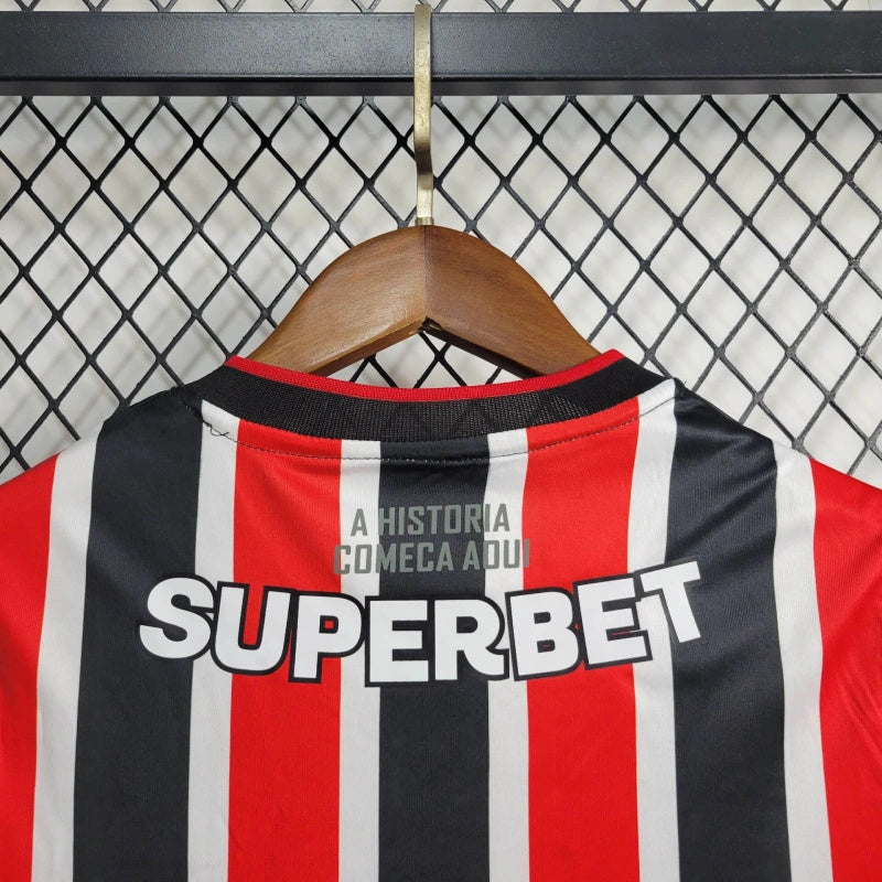 Conjunto Infantil São Paulo Away 24/25 - Preto e Vermelho